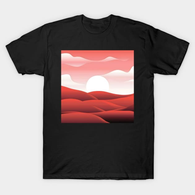 Stunning red landscape minimalist art T-Shirt by Spaceboyishere